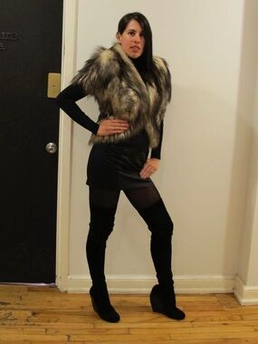 Alaia Black Suede Over The Knee Boots with Wedge Heel, Size 41